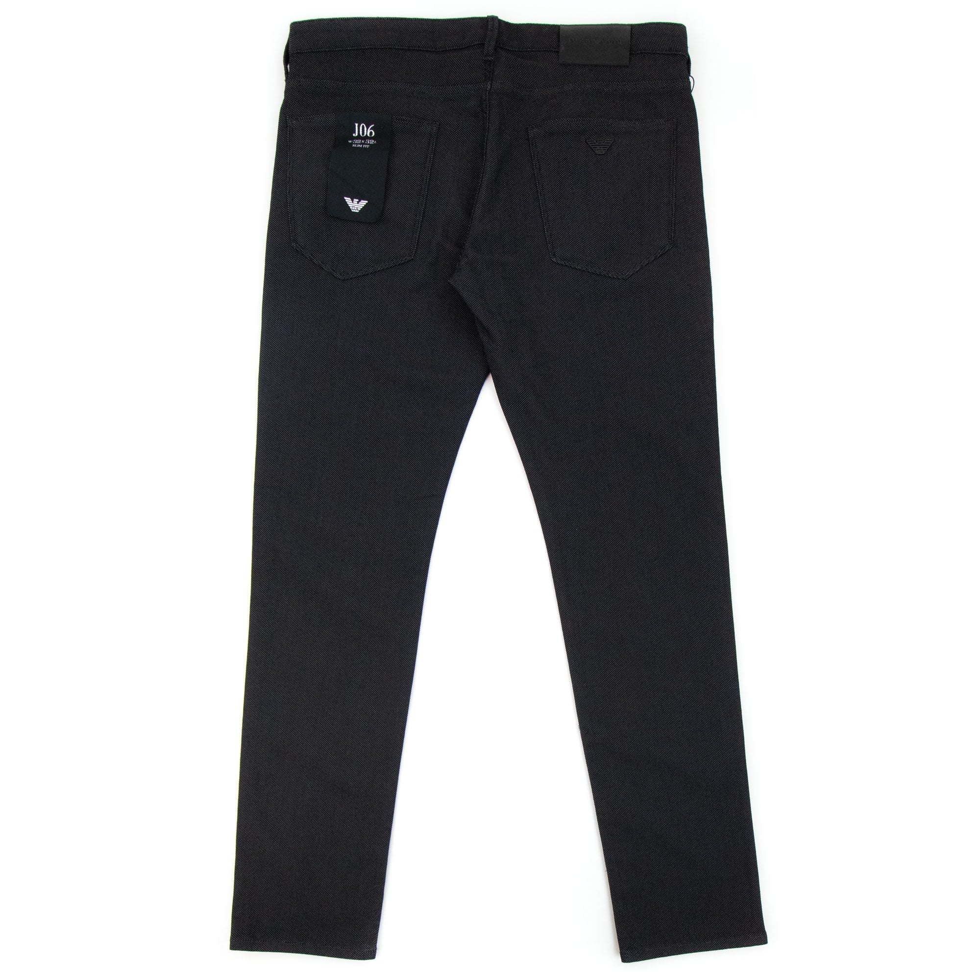 Emporio Armani J06 Slim Fit Cotton Blend Armure Trouser Black 999