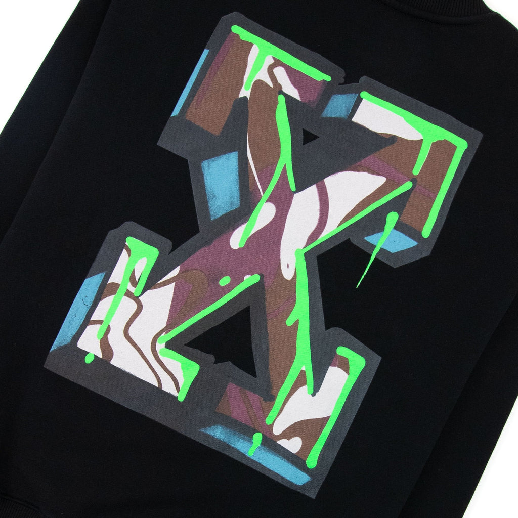 Off White Neon Arrow Skate Crewneck Sweatshirt Black/white