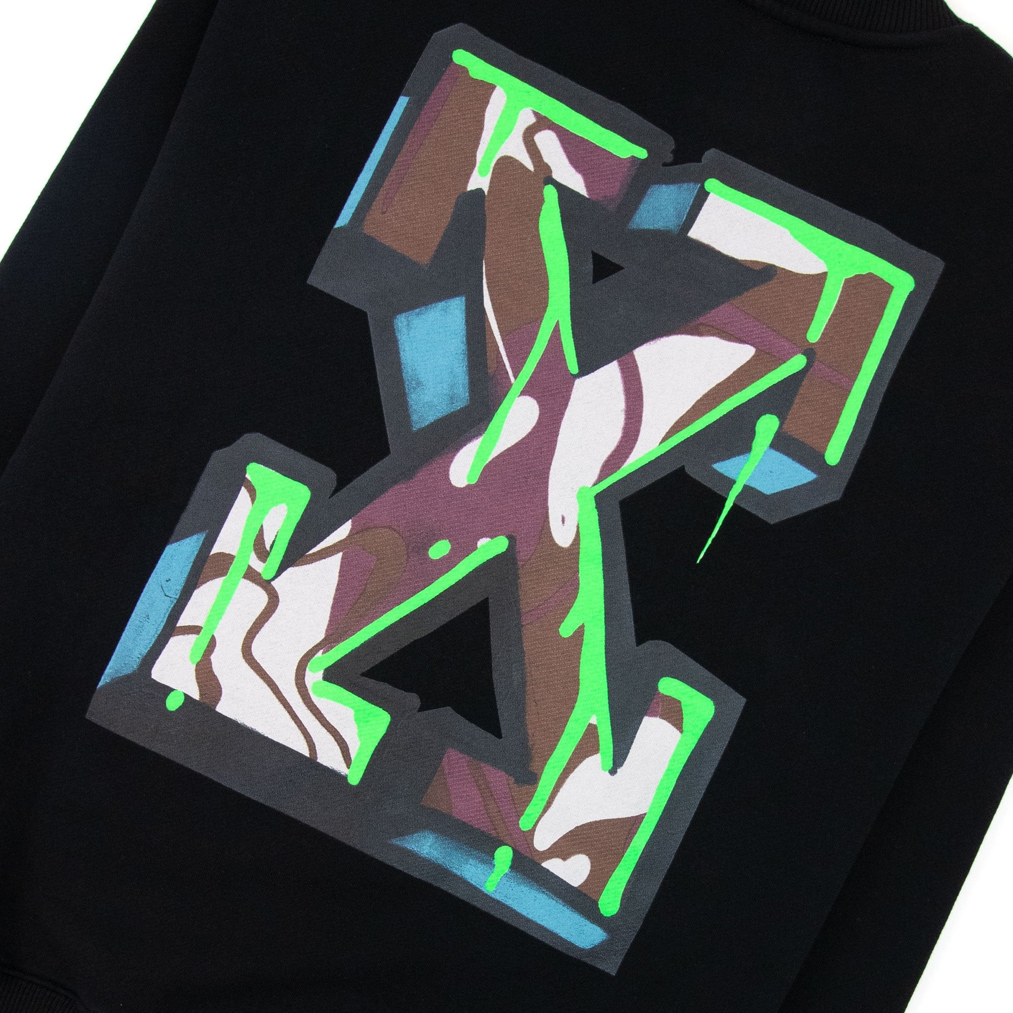 Off White Neon Arrow Skate Crewneck Sweatshirt Black/white