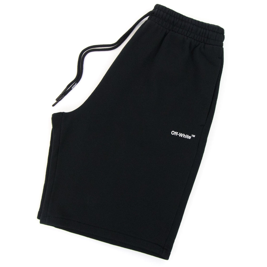 Off White Tribal Type Skate Sweat Shorts Black/white