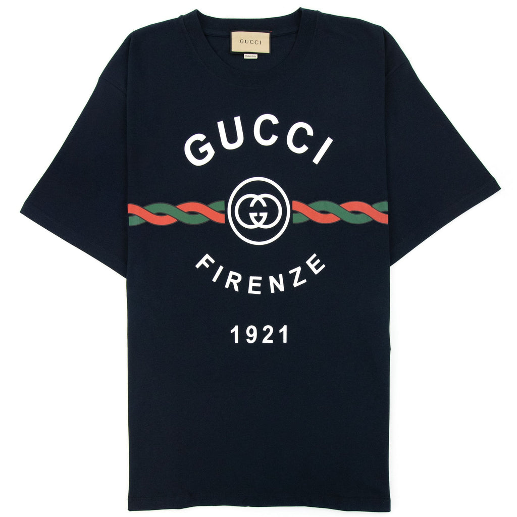 Gucci Firenze 1921 Cotton Jersey Dark Blue 4795 (Oversize Fit)