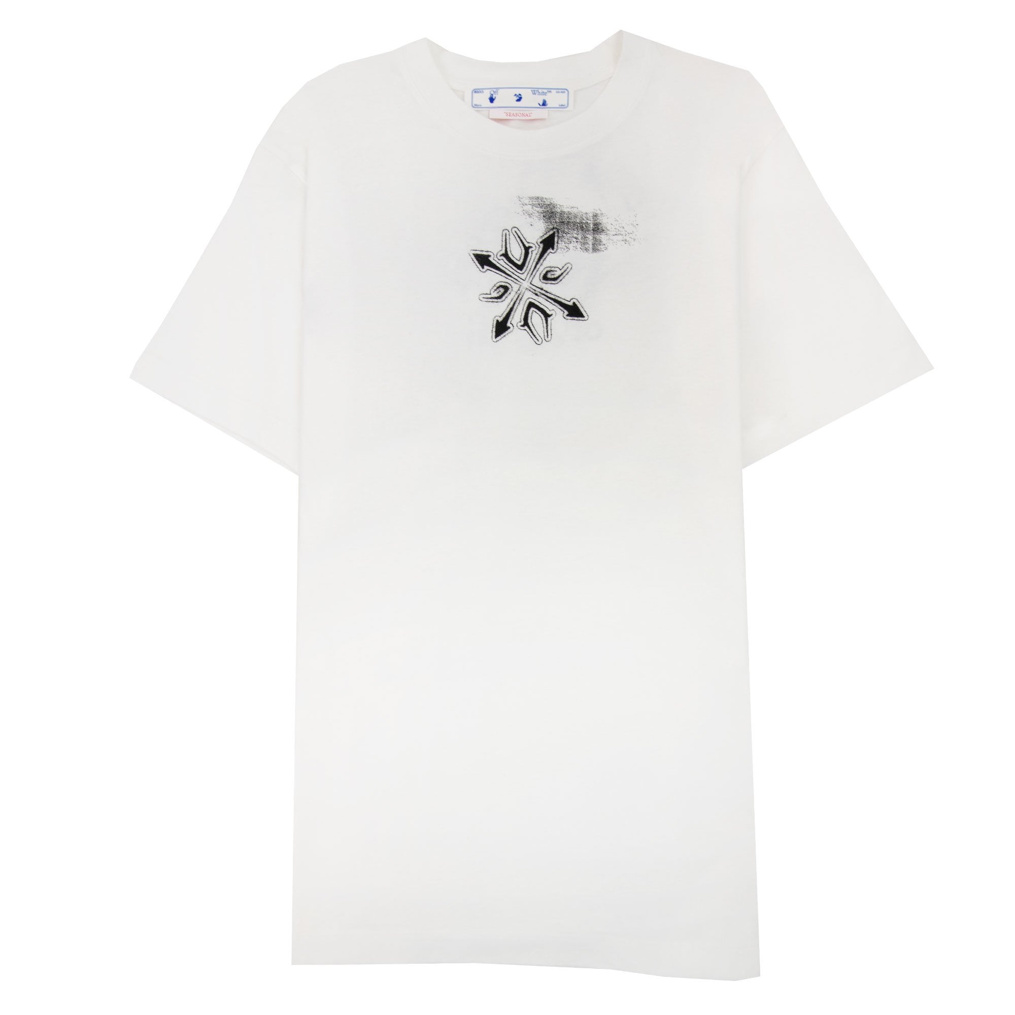 Off White Tribal Type Slim Fit S/s T Shirt White/black