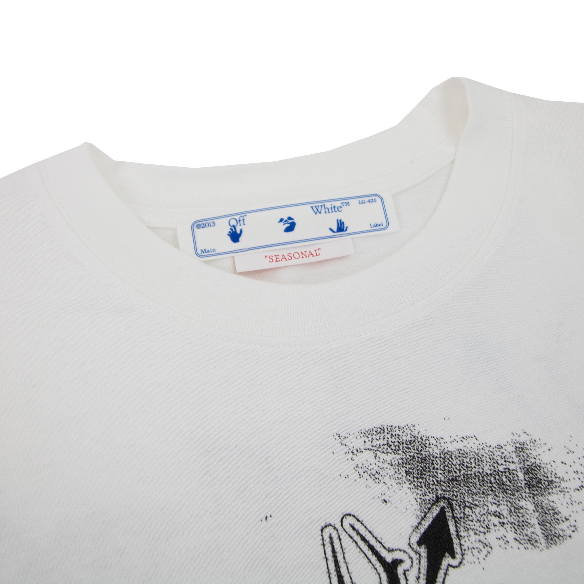 Off White Tribal Type Slim Fit S/s T Shirt White/black