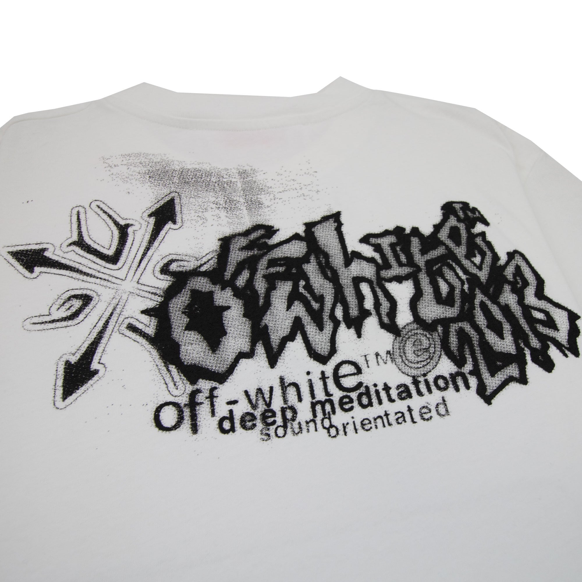 Off White Tribal Type Slim Fit S/s T Shirt White/black