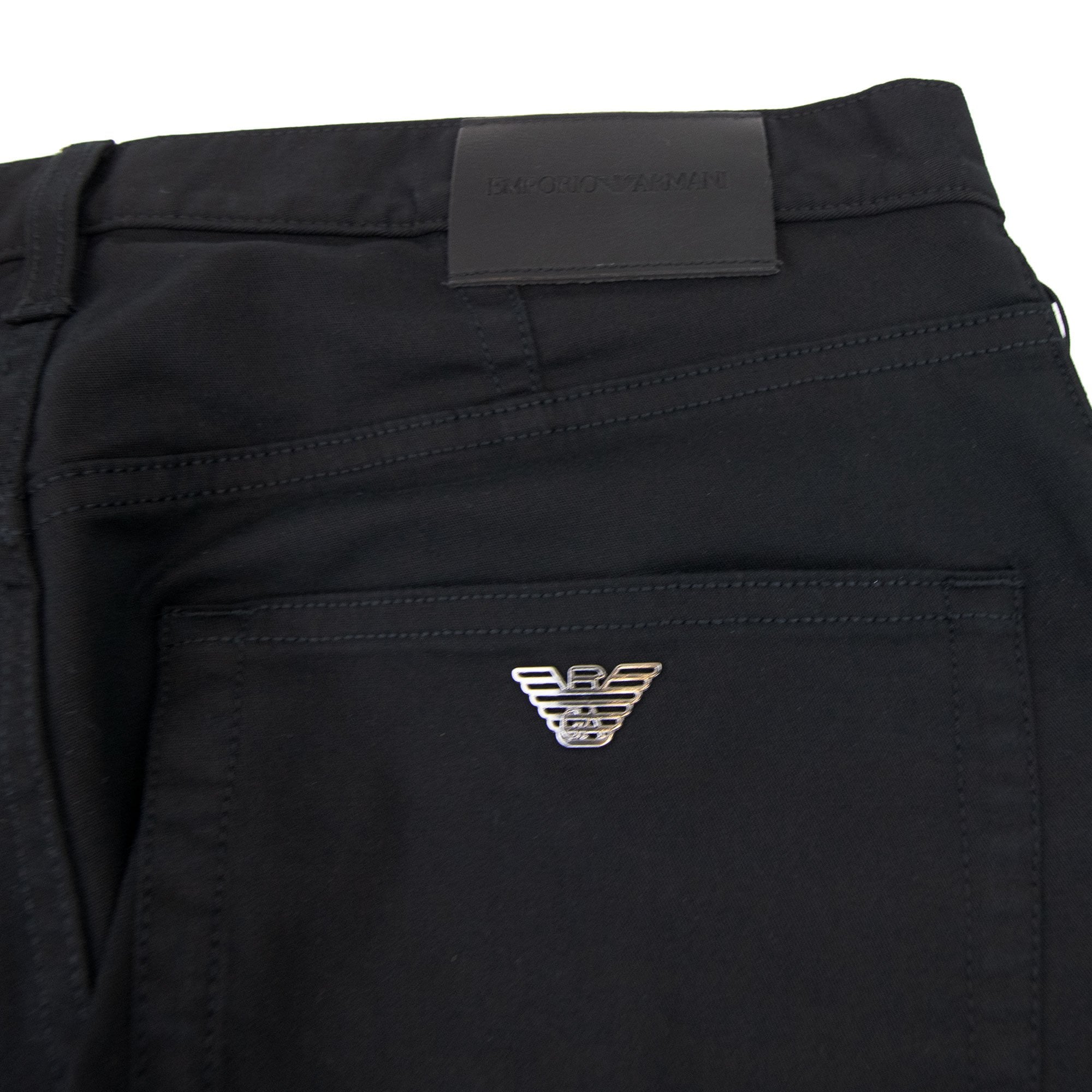 Emporio Armani J21 Regular Fit Stretch Gabardine Jeans Black 999