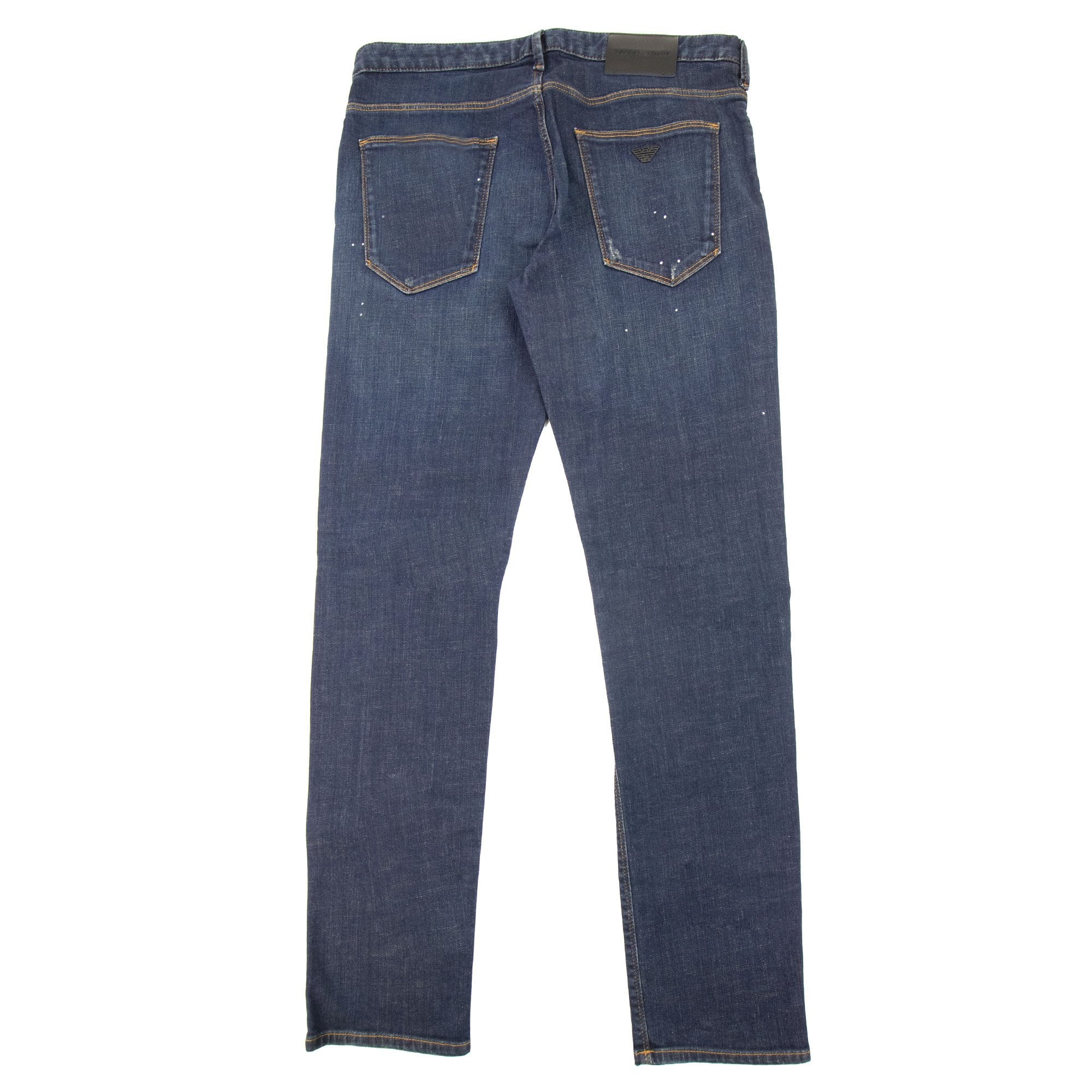 Emporio Armani J06 Slim Fit Worn Wash Jeans Denim Blue