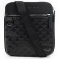 Emporio Armani Flat Nylon Shoulder Bag With Monogrammed Eagle Black/black