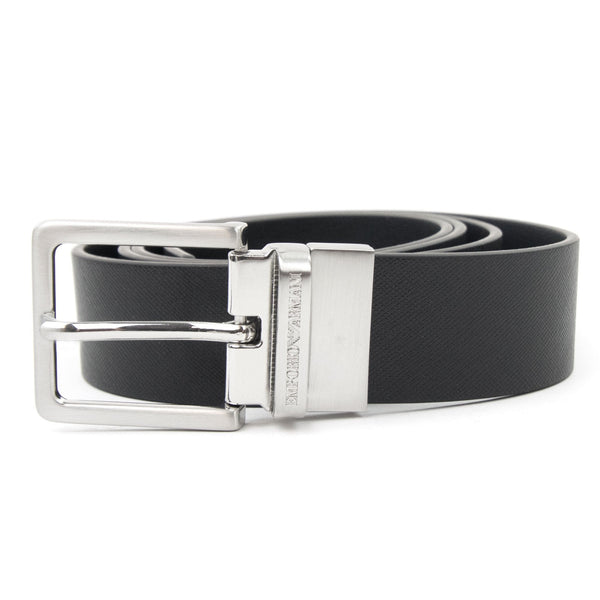 Emporio Armani Gift Box With Reversible Belt In Saffiano Leather