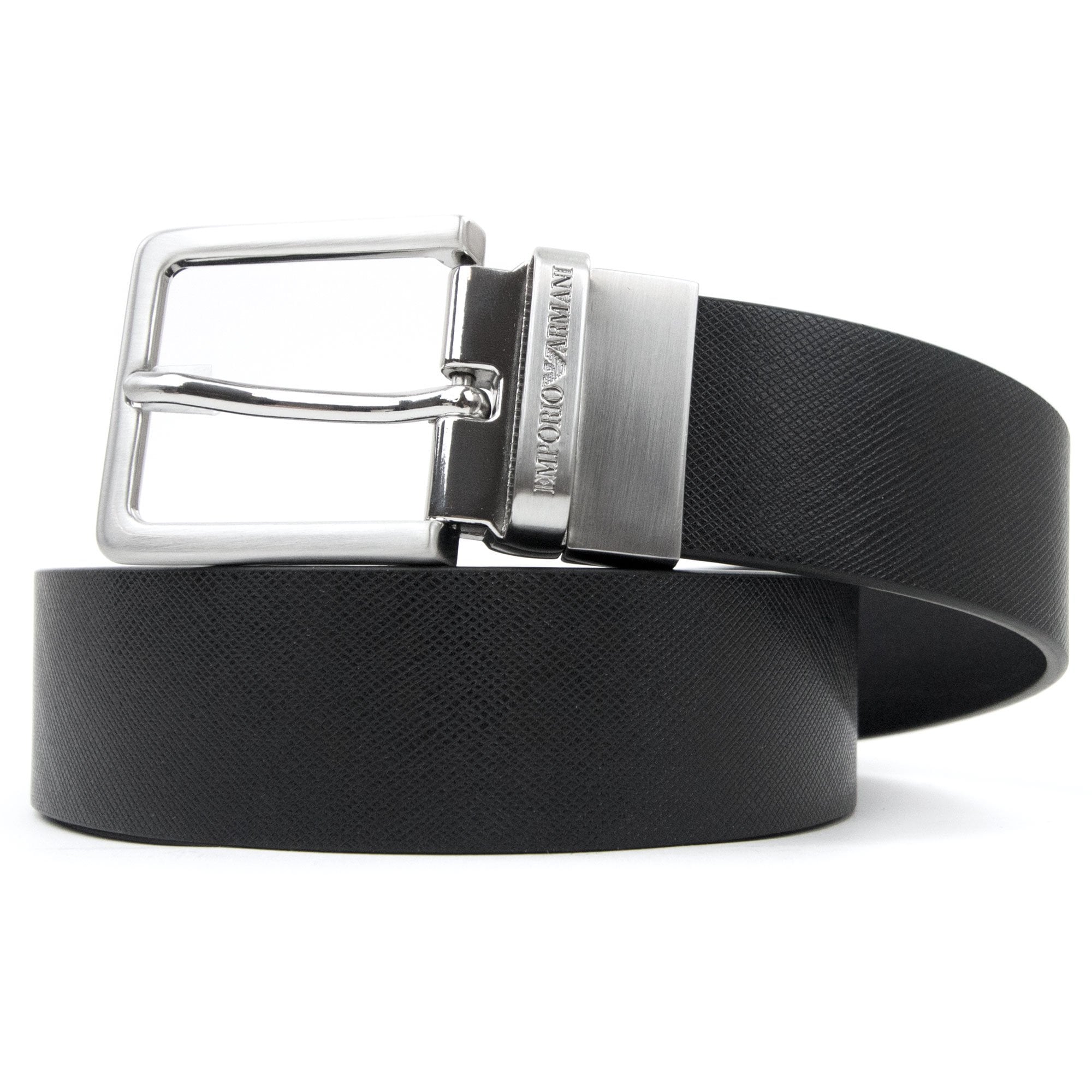 Emporio Armani Gift Box With Reversible Belt In Saffiano Leather