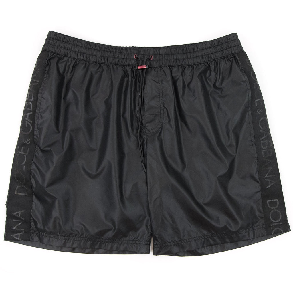 Dolce & Gabbana Side Band Logo Swim Shorts Black