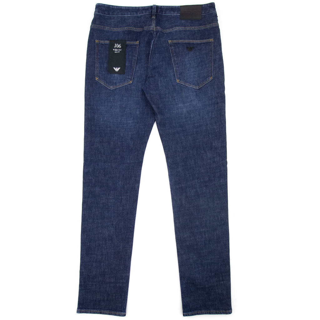 Emporio Armani J06 Washed Slim Fit Jeans Denim Blue