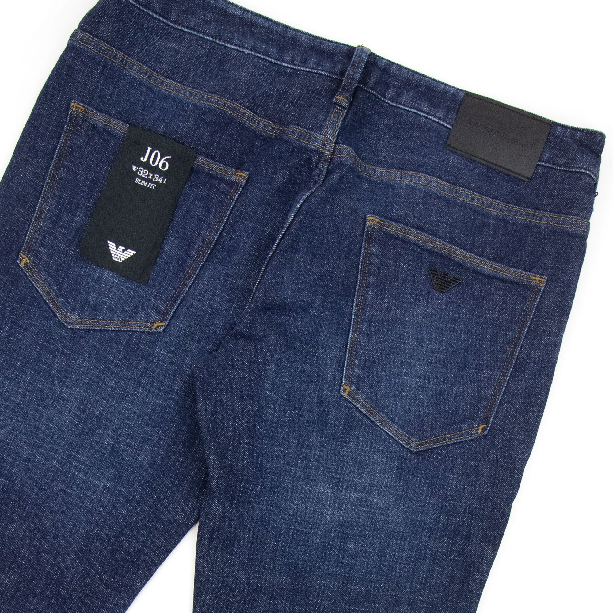 Emporio Armani J06 Washed Slim Fit Jeans Denim Blue