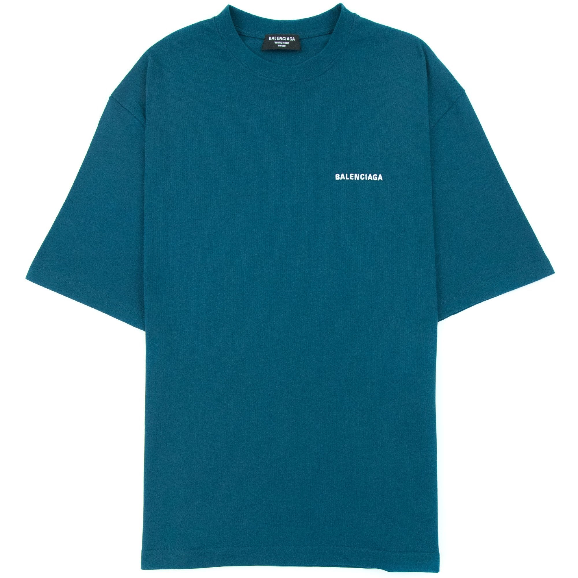Balenciaga Logo Crewneck T Shirt Blue 9567