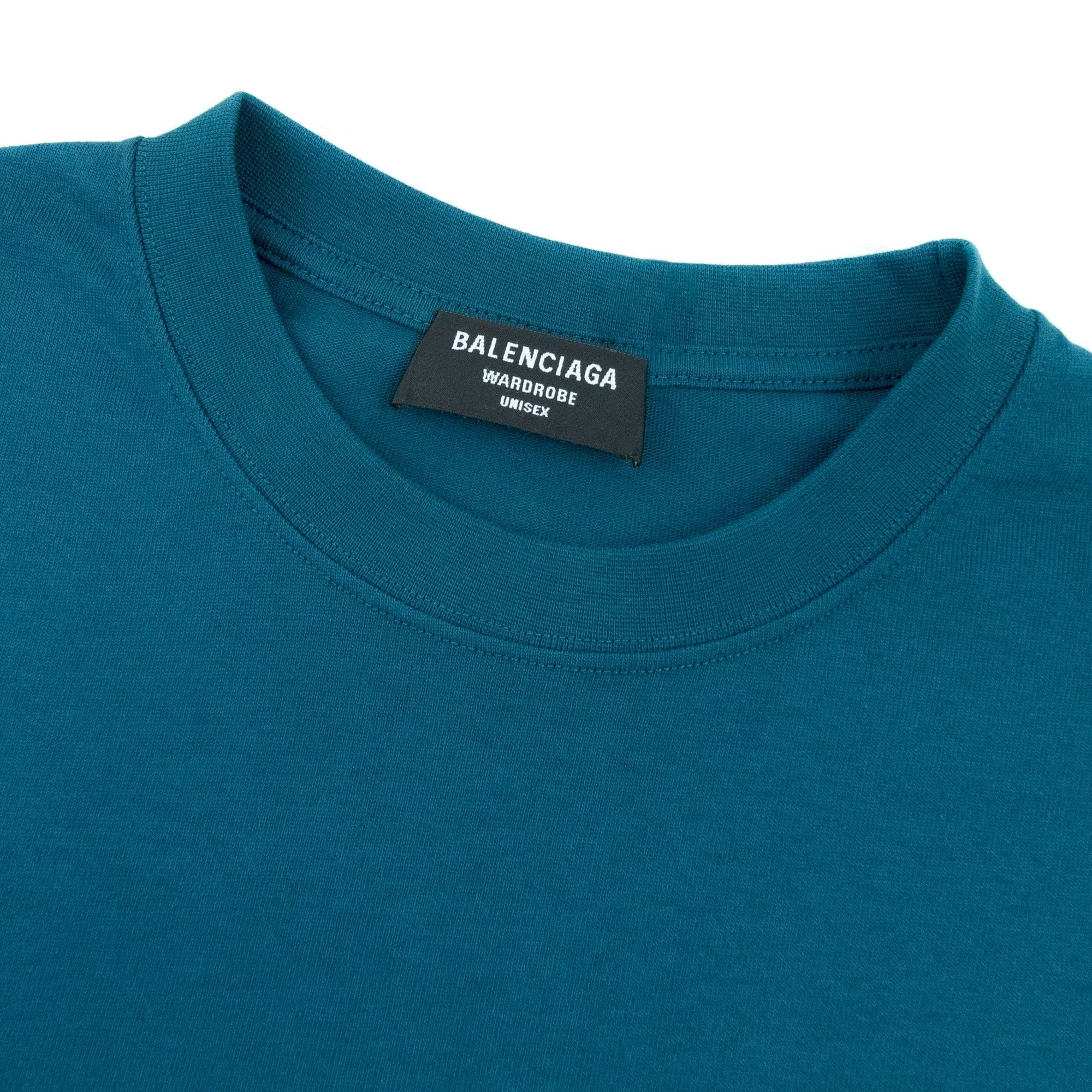 Balenciaga Logo Crewneck T Shirt Blue 9567