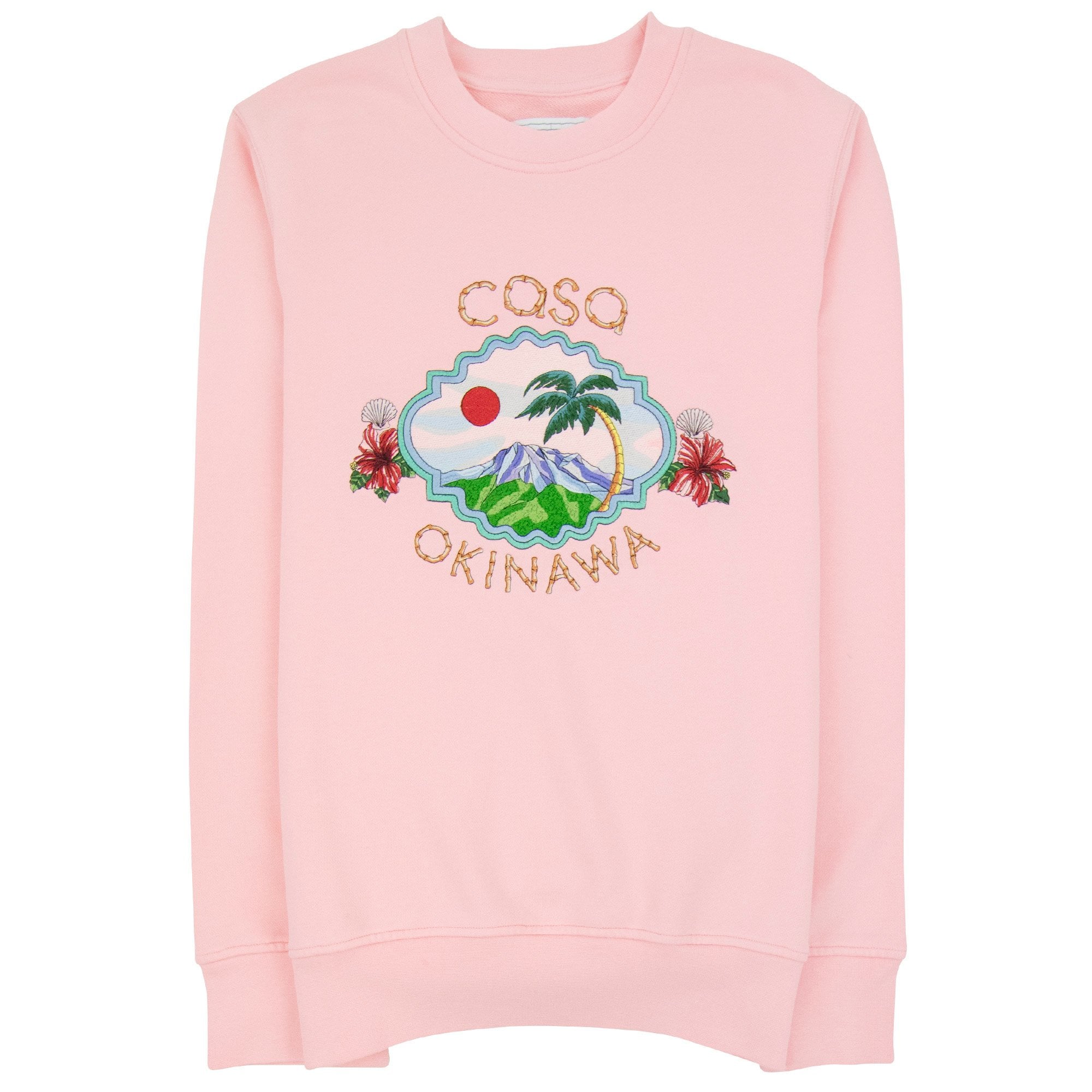 Casablanca Okinawa Embroidered Sweatshirt Pink Loopback