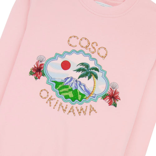 Casablanca Okinawa Embroidered Sweatshirt Pink Loopback