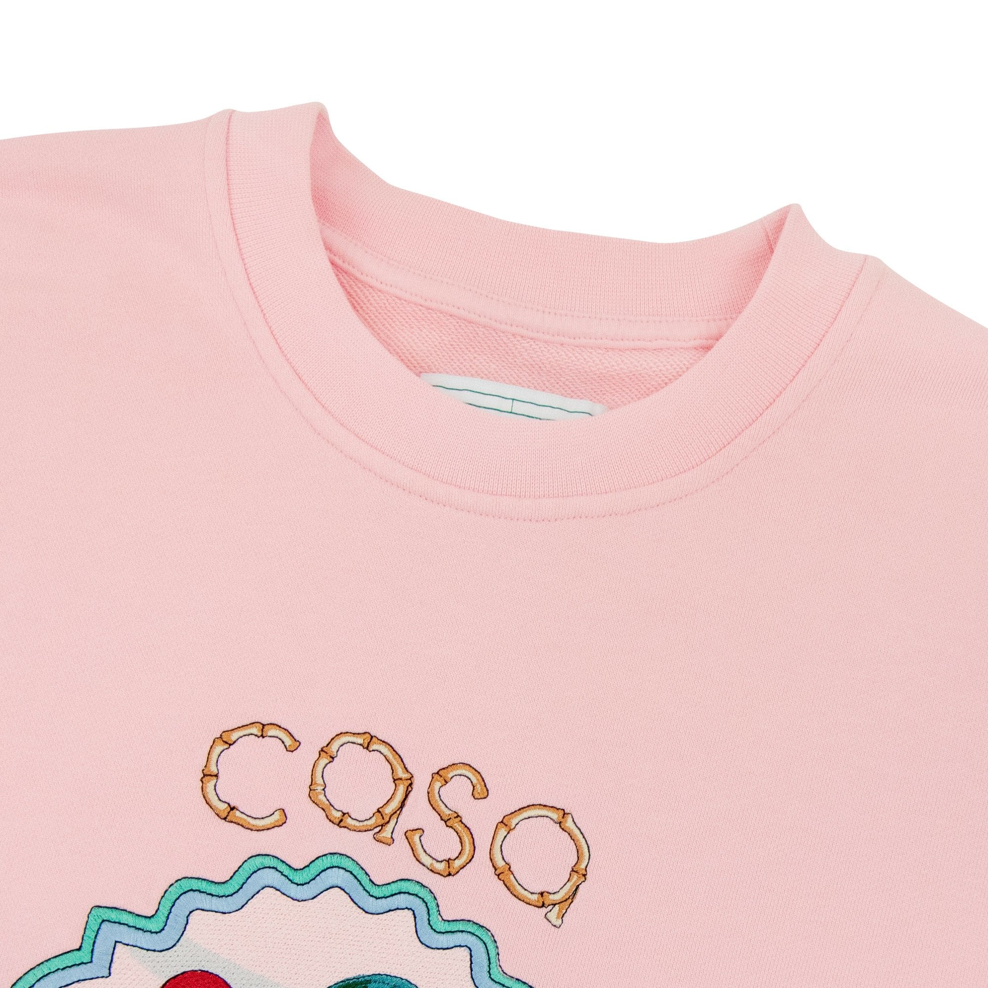 Casablanca Okinawa Embroidered Sweatshirt Pink Loopback