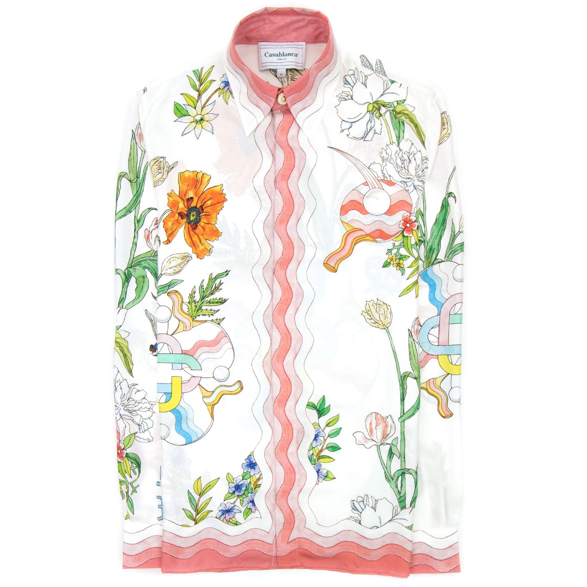 Casablanca Floral Print Silk Shirt Multi