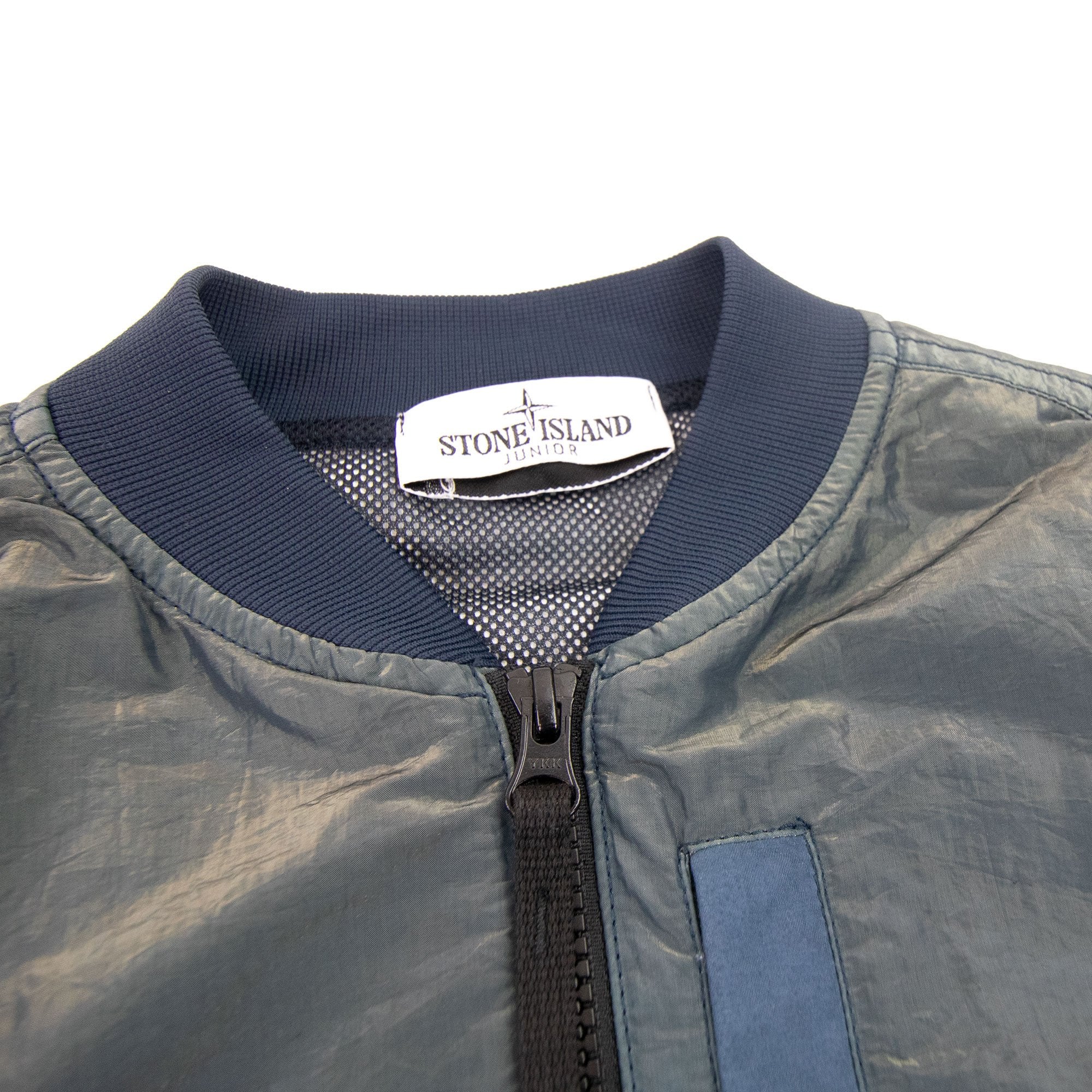 Stone Island Junior 40737 Iridescent Effect Bomber Jacket Green