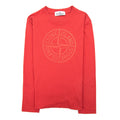 Stone Island Junior 21159 Rubber Compass Logo T Shirt Red V0010