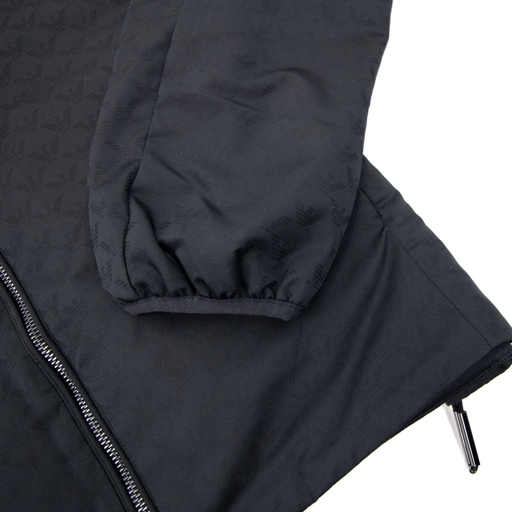 Emporio Armani Hooded Nylon Jacket With All-over Jacquard Monogram Black