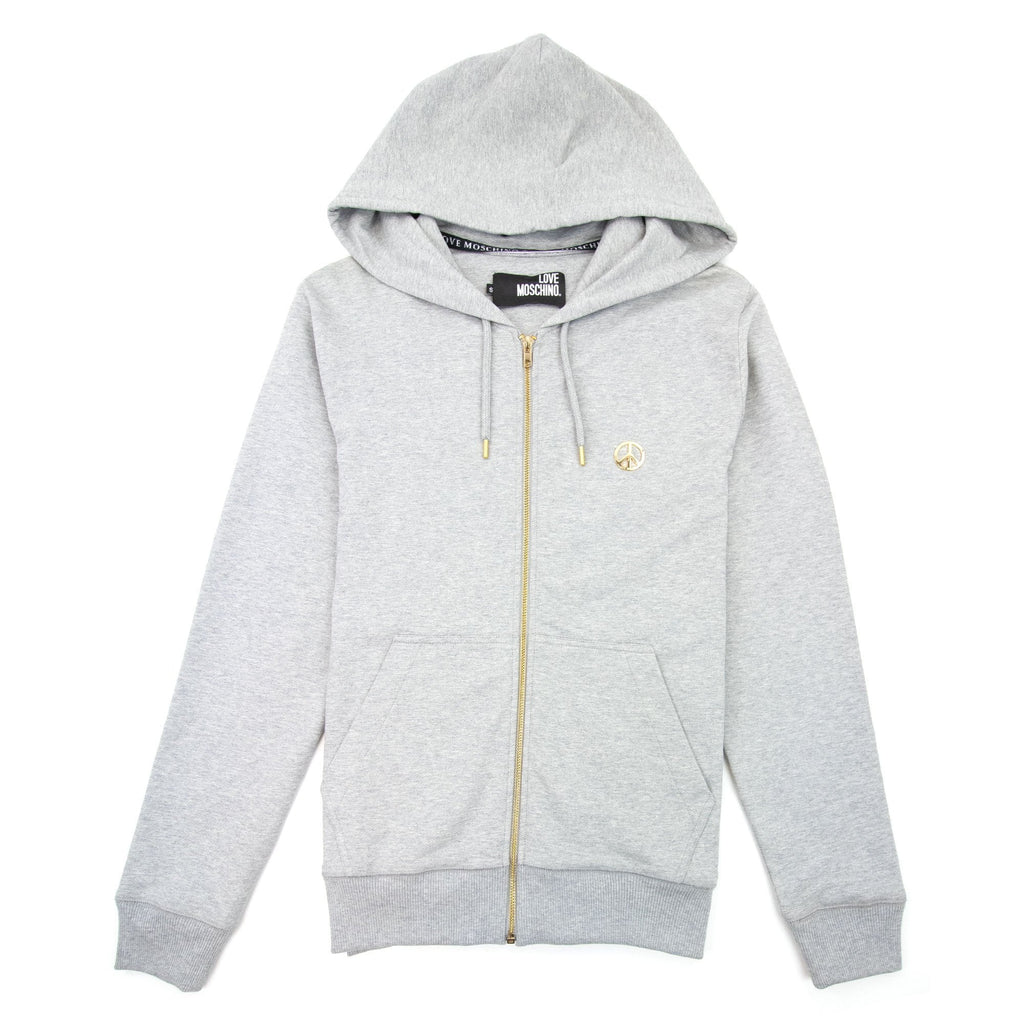 Love Moschino Metal Peace Hoody Light Grey