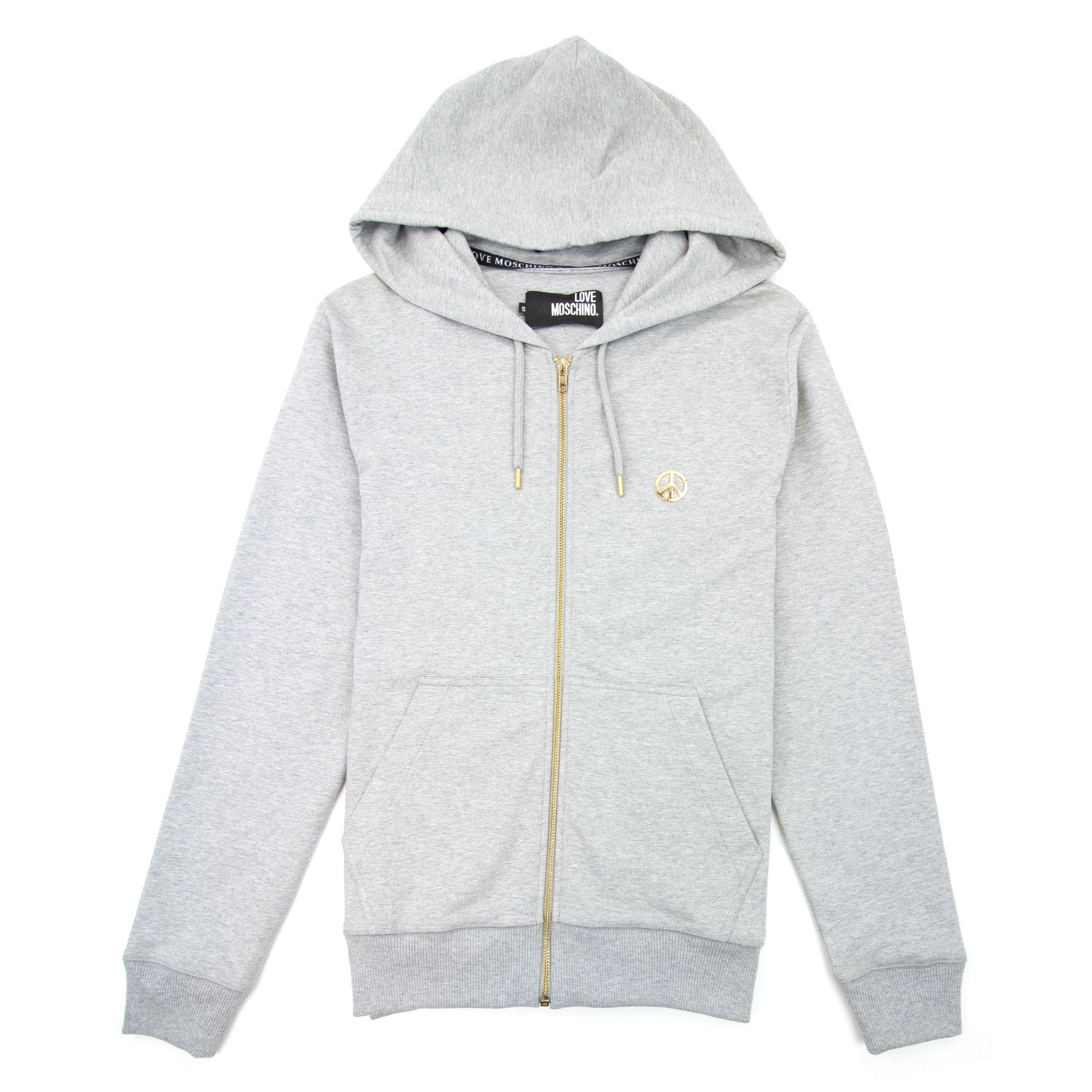 Love Moschino Metal Peace Hoody Light Grey