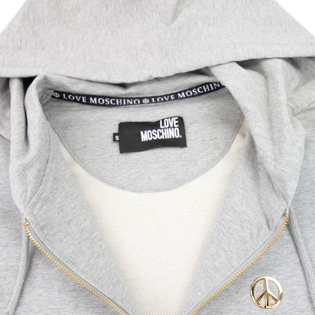 Love Moschino Metal Peace Hoody Light Grey
