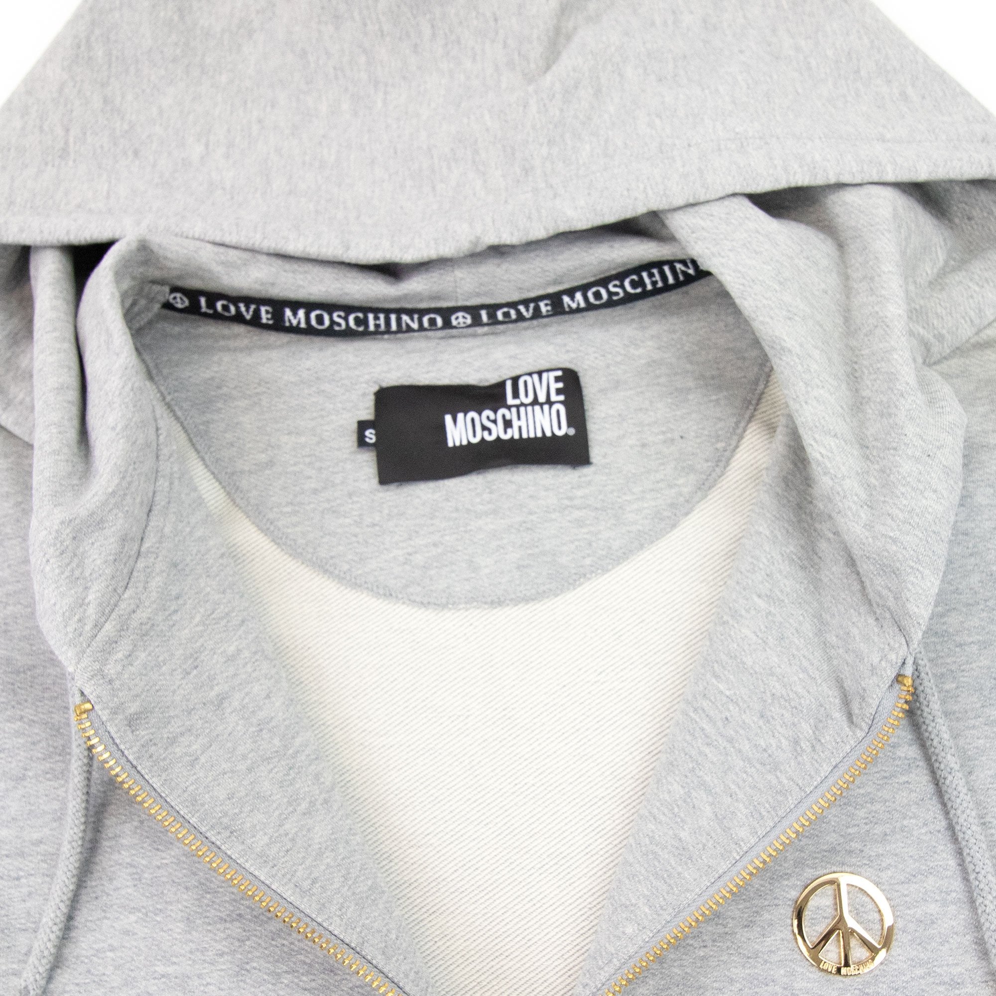 Love Moschino Metal Peace Hoody Light Grey
