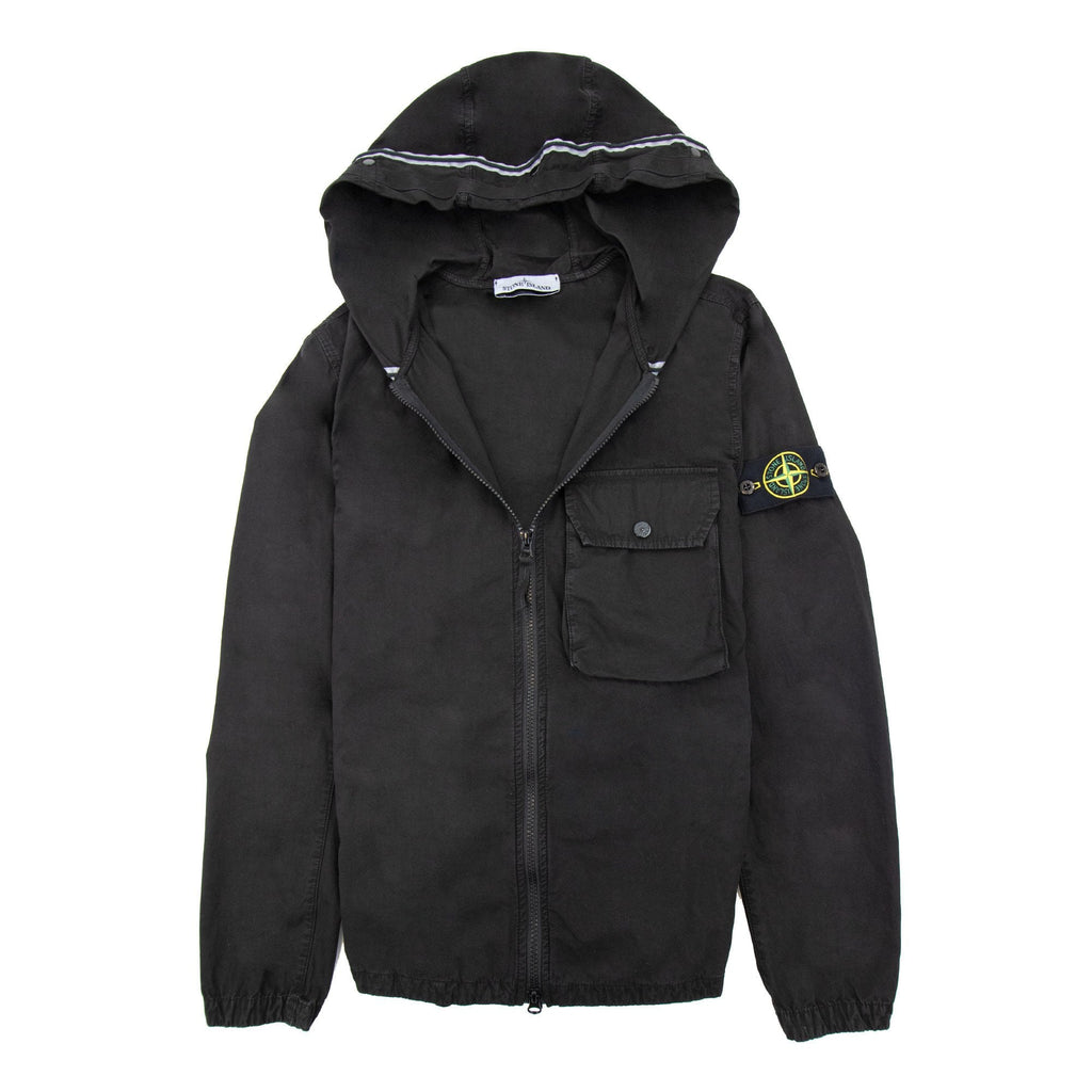 Stone Island 114wn Brushed Cotton Canvas Old Effect Black V0129