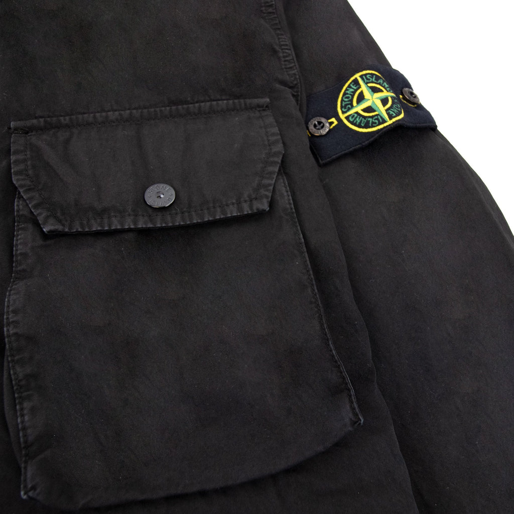 Stone Island 114wn Brushed Cotton Canvas Old Effect Black V0129
