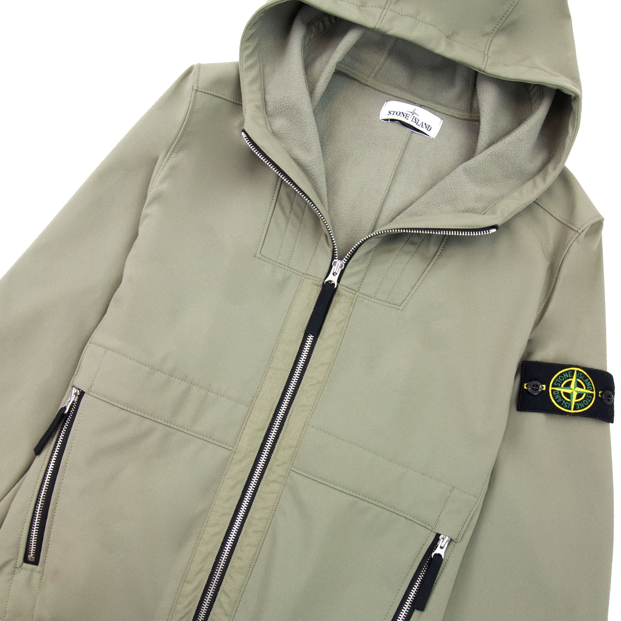 Stone Island Q0222 Soft Shell-r Hooded Jacket Khaki V0068 | ONU – Onu