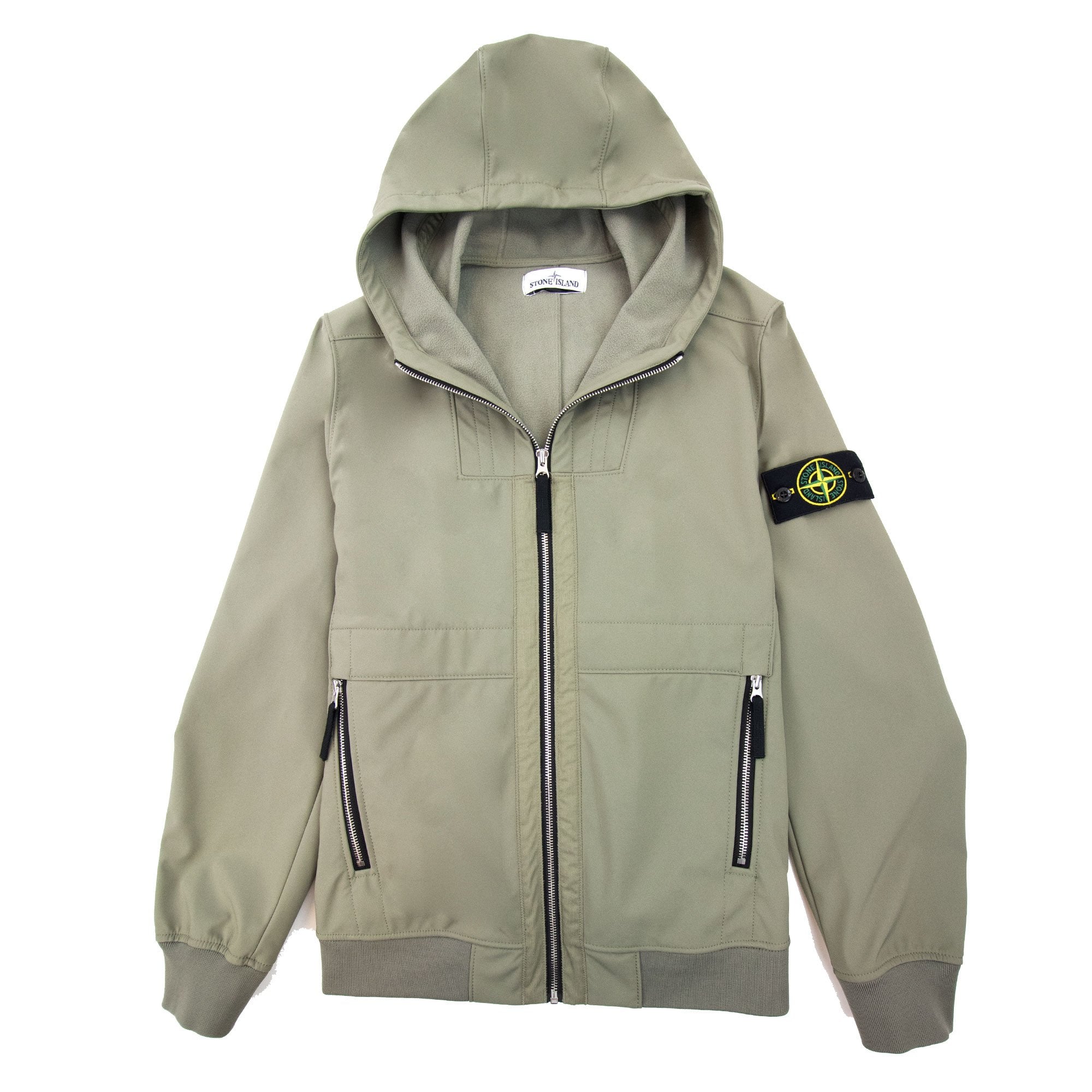 Stone Island Q0222 Soft Shell-r Hooded Jacket Khaki V0068 | ONU – Onu