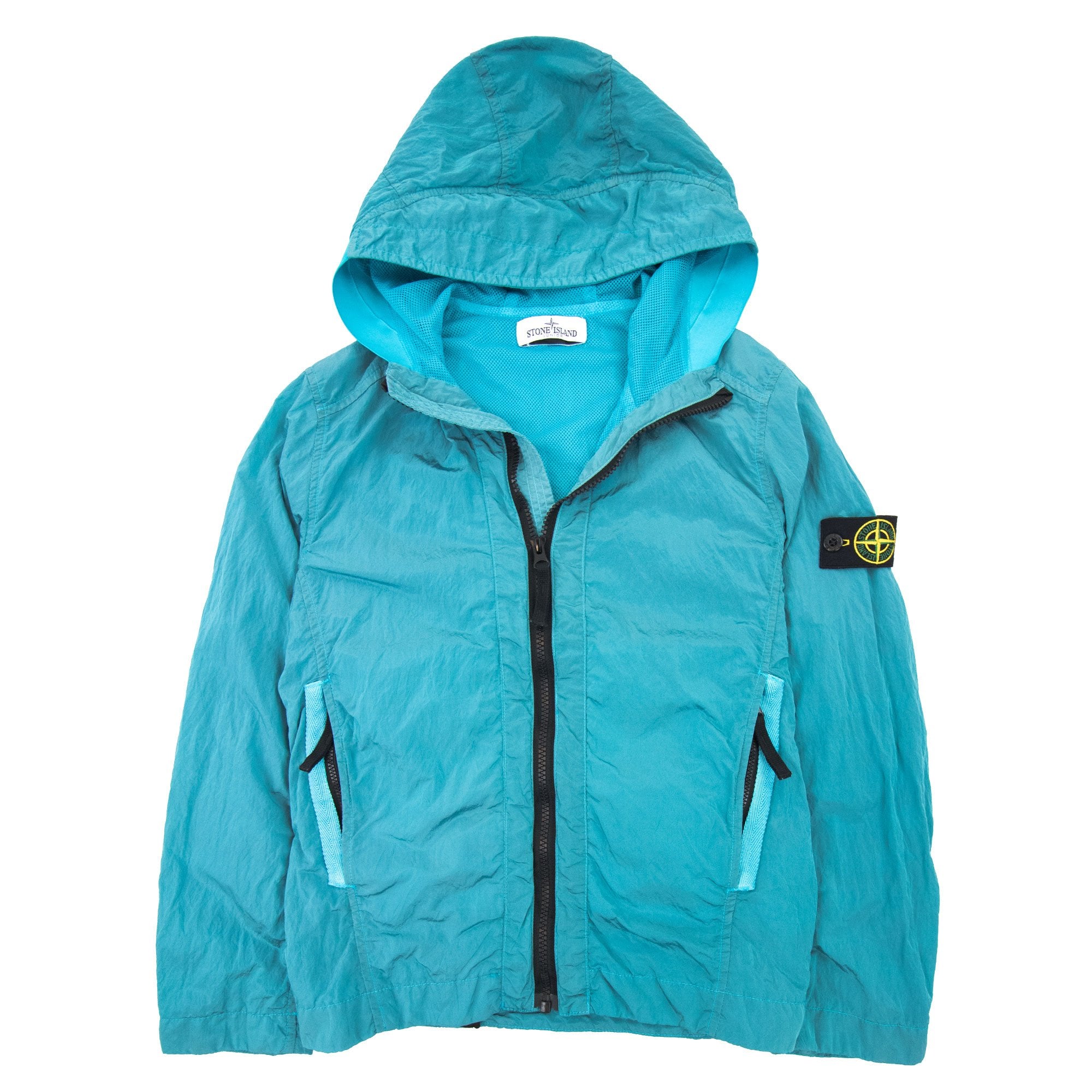 Stone Island Junior Nylon Metal Jacket Turquoise V0042