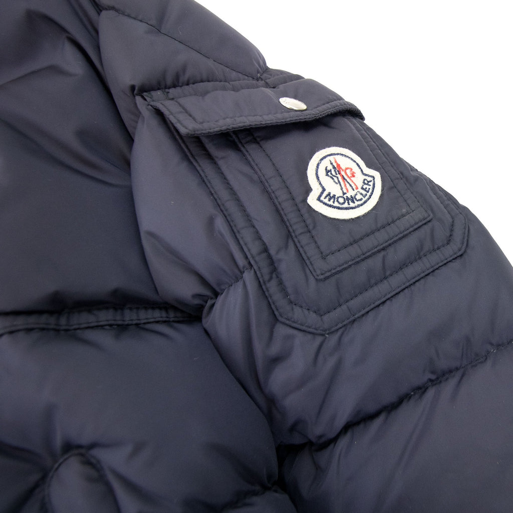 Moncler Junior New Byron Fur Coat Navy 742