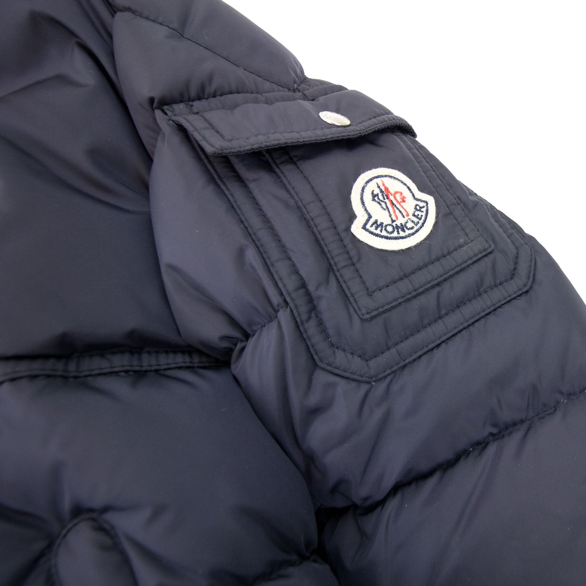Moncler Junior New Byron Fur Coat Navy 742