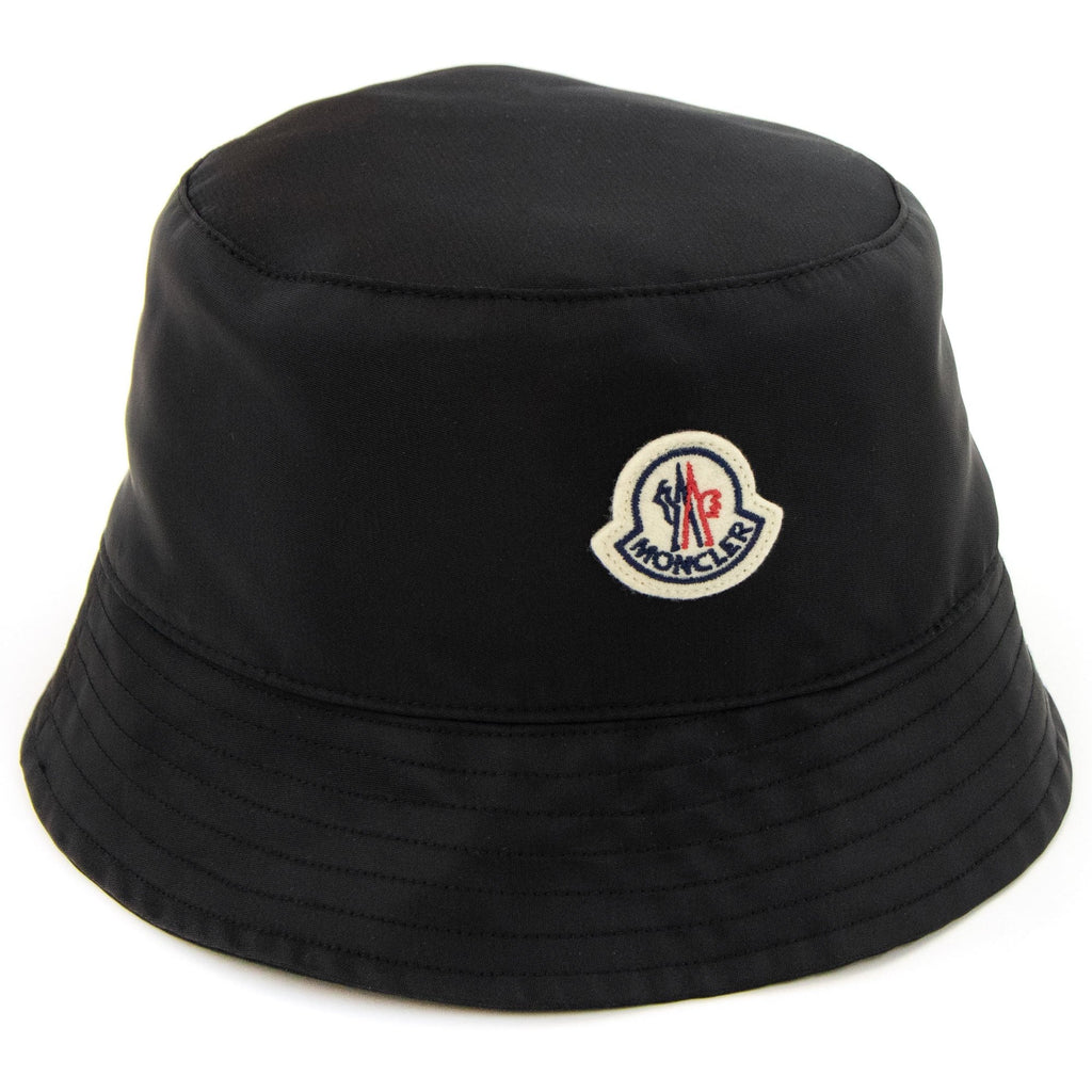 Moncler Logo Satin Bucket Hat Black 999