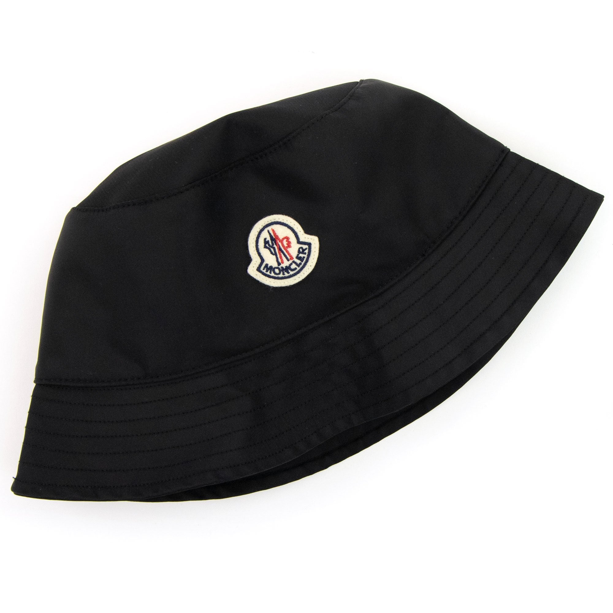 Moncler Logo Satin Bucket Hat Black 999