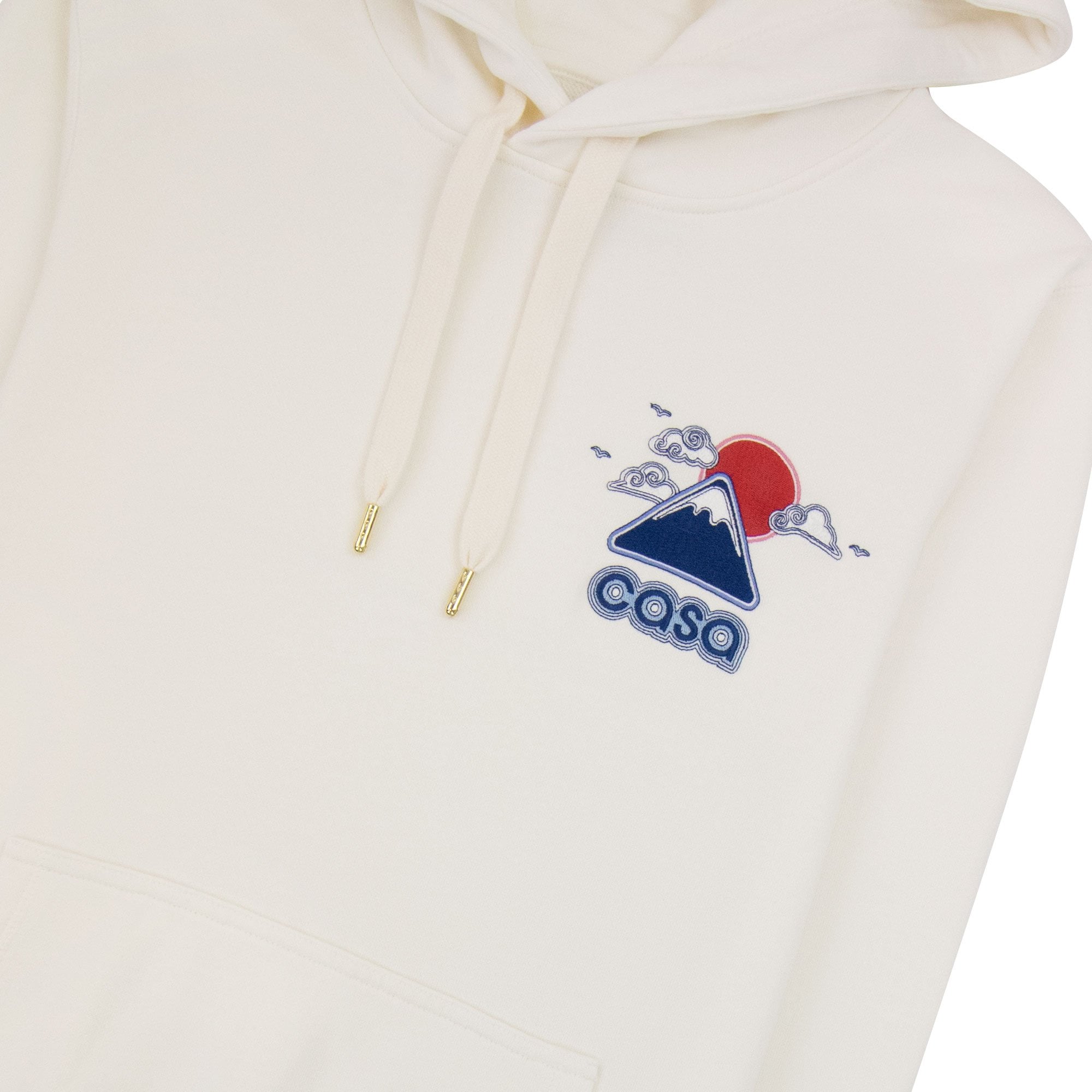 Casablanca Soleil Levant Embroidered Hooded Sweatshirt Off White