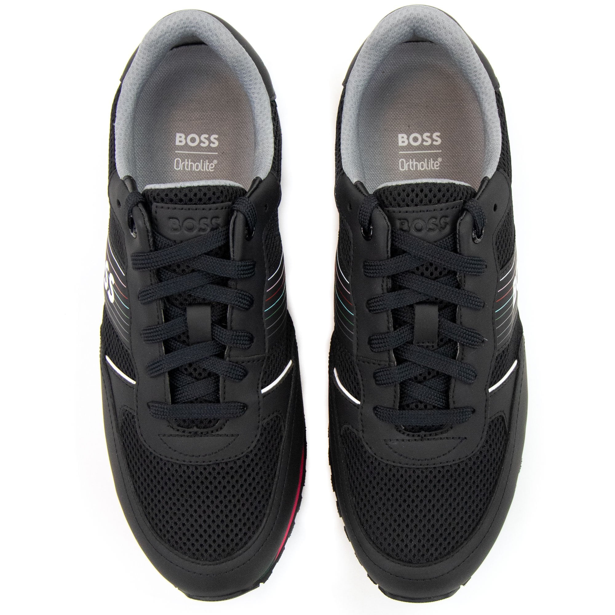 Hugo Boss Parkour Seasonal Logo Stripe Trainers Charcoal 016