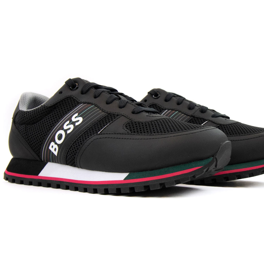 Hugo Boss Parkour Seasonal Logo Stripe Trainers Charcoal 016