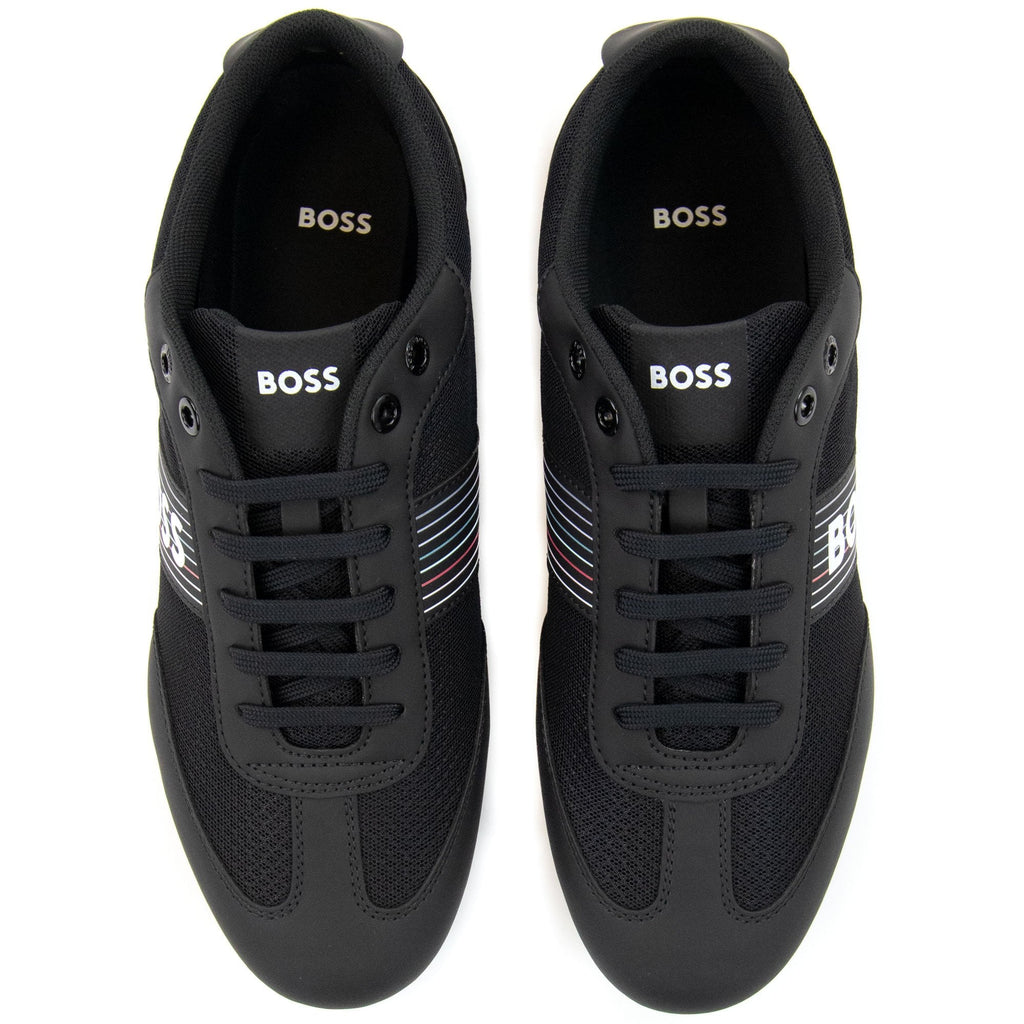 Hugo Boss Rusham Seasonal Logo Stripe Trainer Charcoal 016