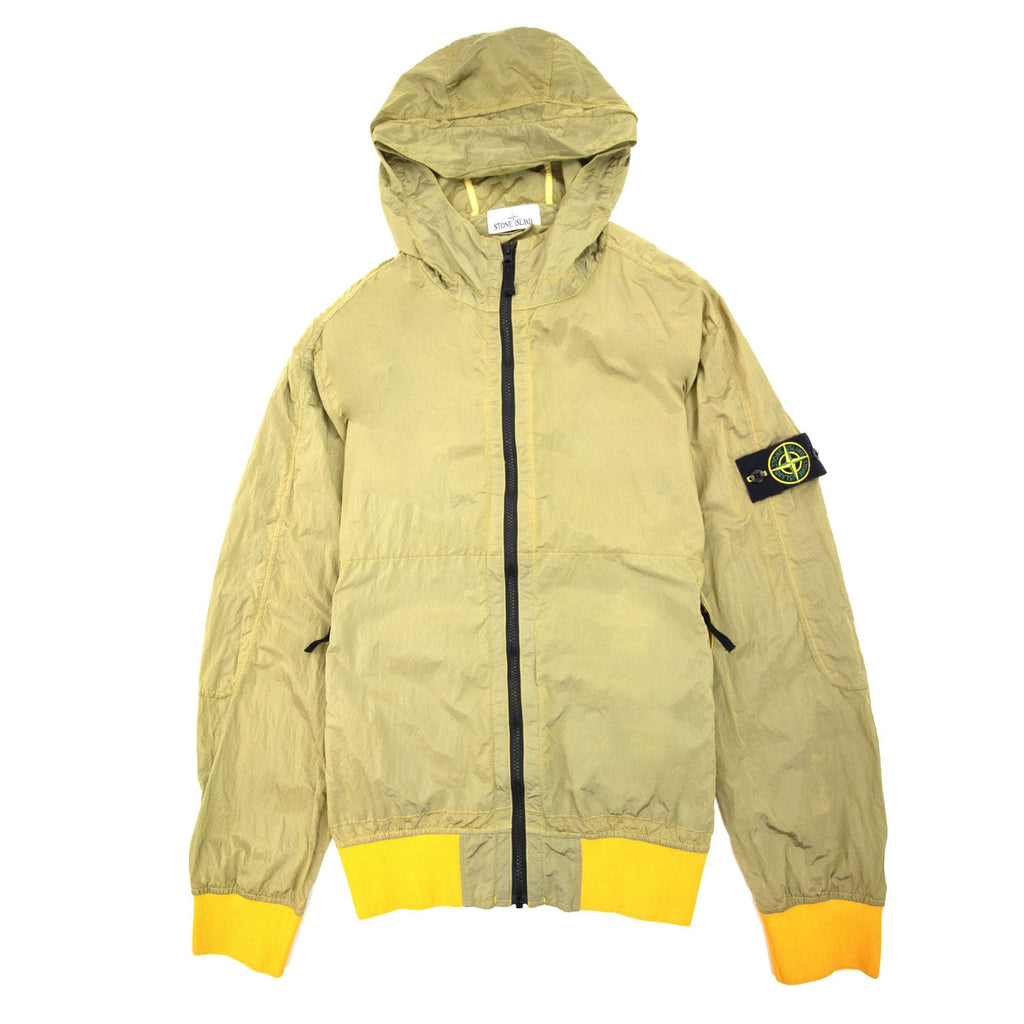 Stone Island Nylon Zip Up Jacket Neon Yellow V0030