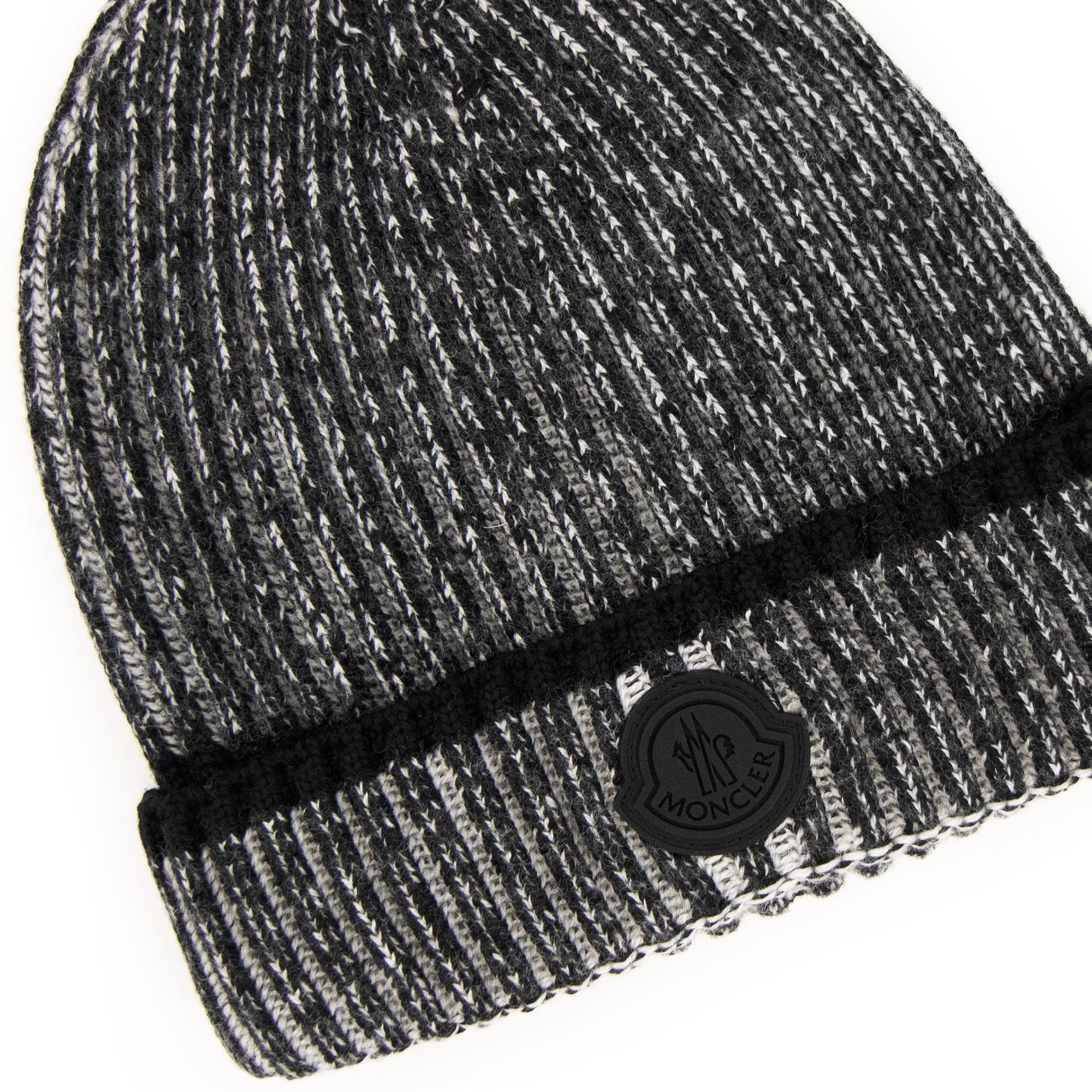Moncler Logo Wool Beanie Dark Grey 910