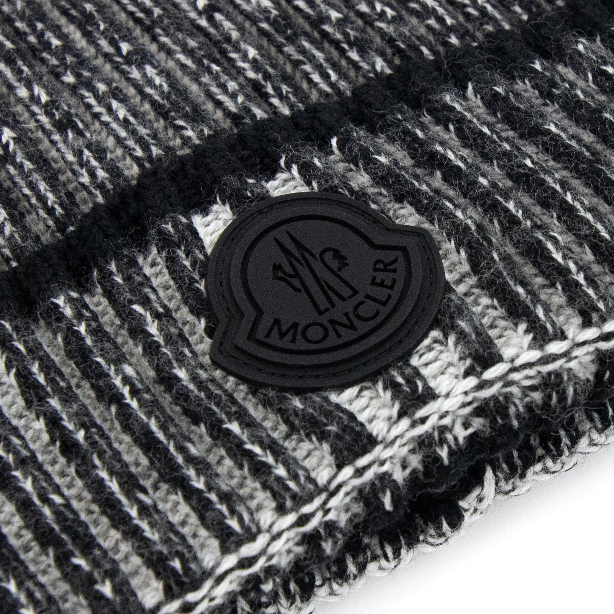 Moncler Logo Wool Beanie Dark Grey 910