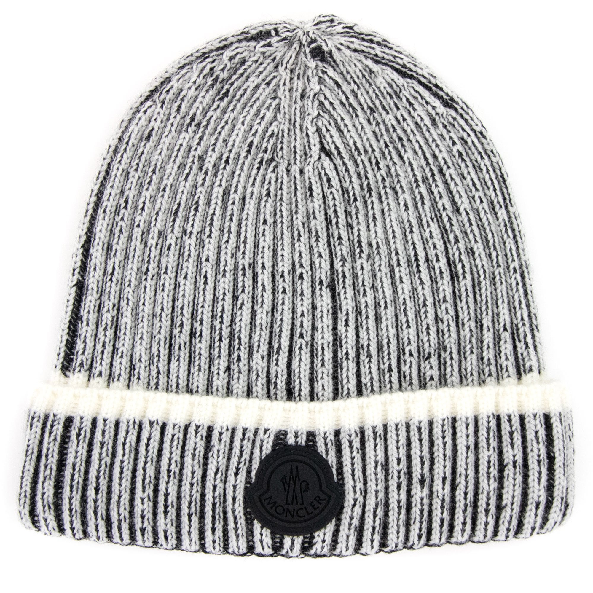Moncler Logo Wool Beanie Grey 090