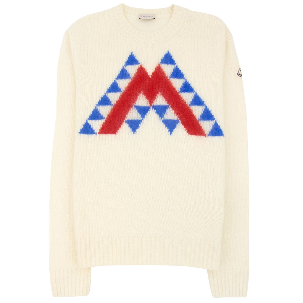 Moncler Graphic Wool Mohair Jumper Off White 034