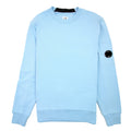 Cp Company Diagonal Raised Fleece Lens Crew Sweatshirt Sky Blue 832