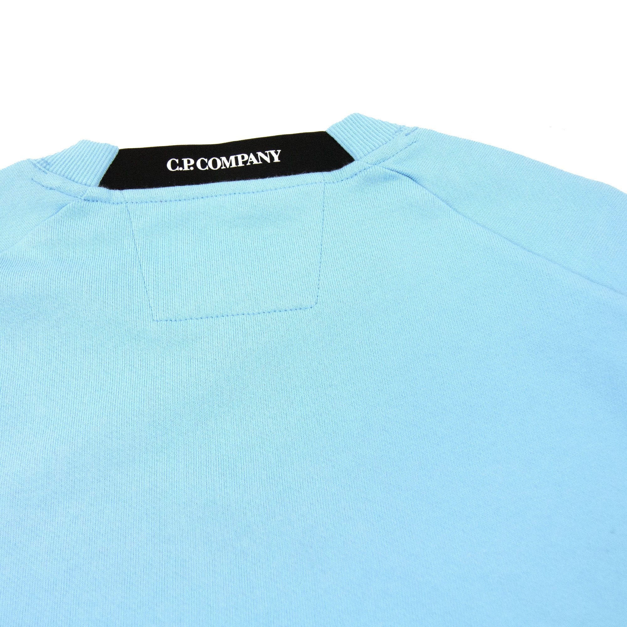Cp Company Diagonal Raised Fleece Lens Crew Sweatshirt Sky Blue 832