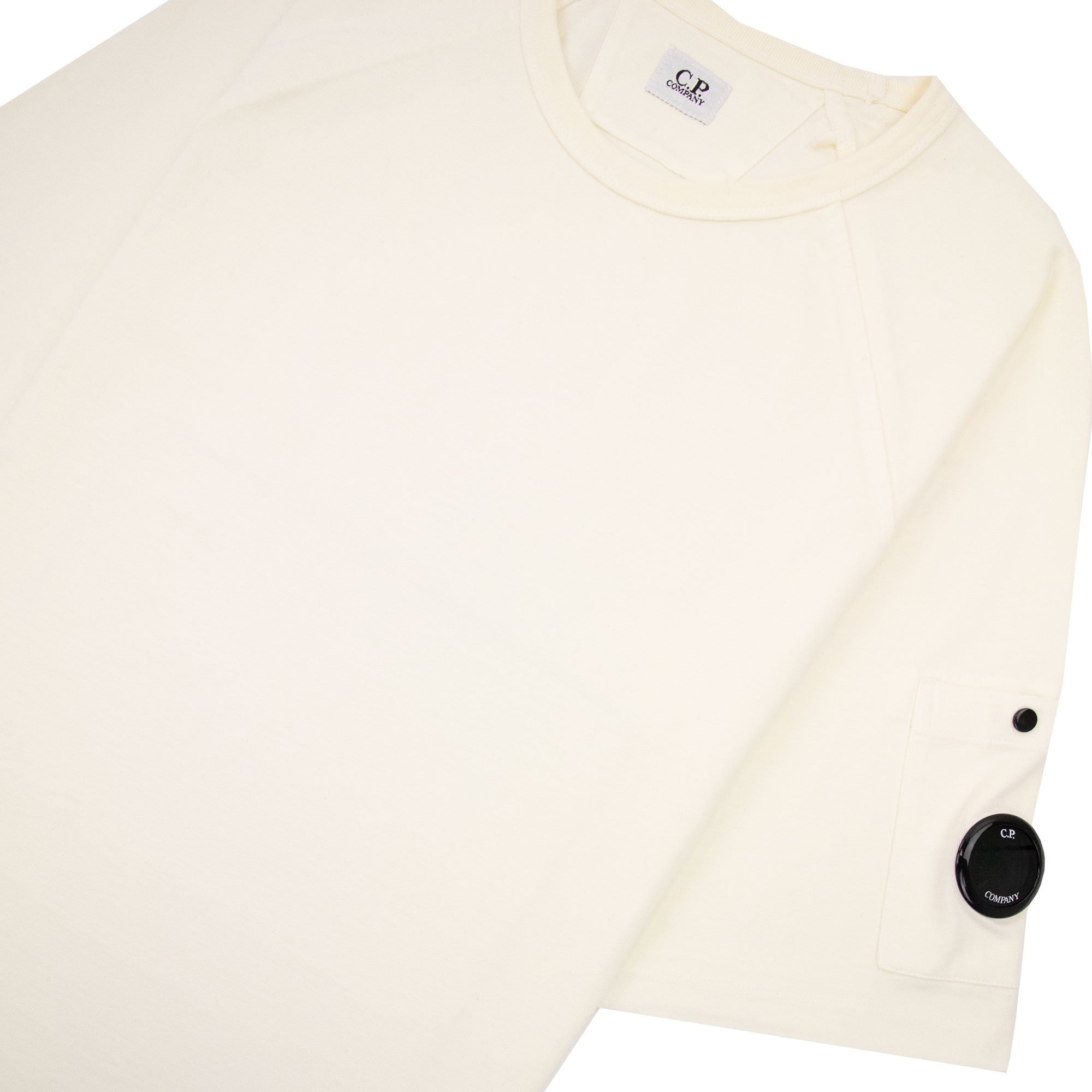 Cp Company Heavy Jersey Mixed Short Sleeve Sweatshirt White 103